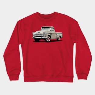 1955 Chevrolet Cameo Pickup Truck Cream red accent Crewneck Sweatshirt